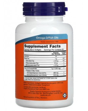 NOW Foods, жирные кислоты омега-3 в мини-капсулах, 180 ЭПК / 120 ДГК, 180 капсул